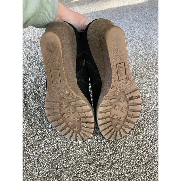 MIA Black Suede Quilted Wedge Ankle Boots – Size 8.5 - Picture 6 of 9
